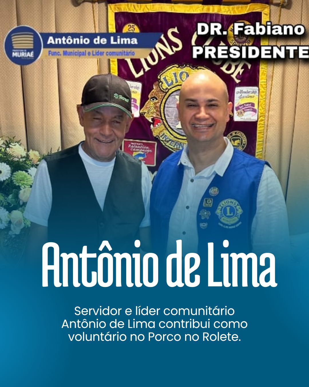 Servidor e líder comunitário Antônio de Lima contribui como voluntário no Porco no Rolete