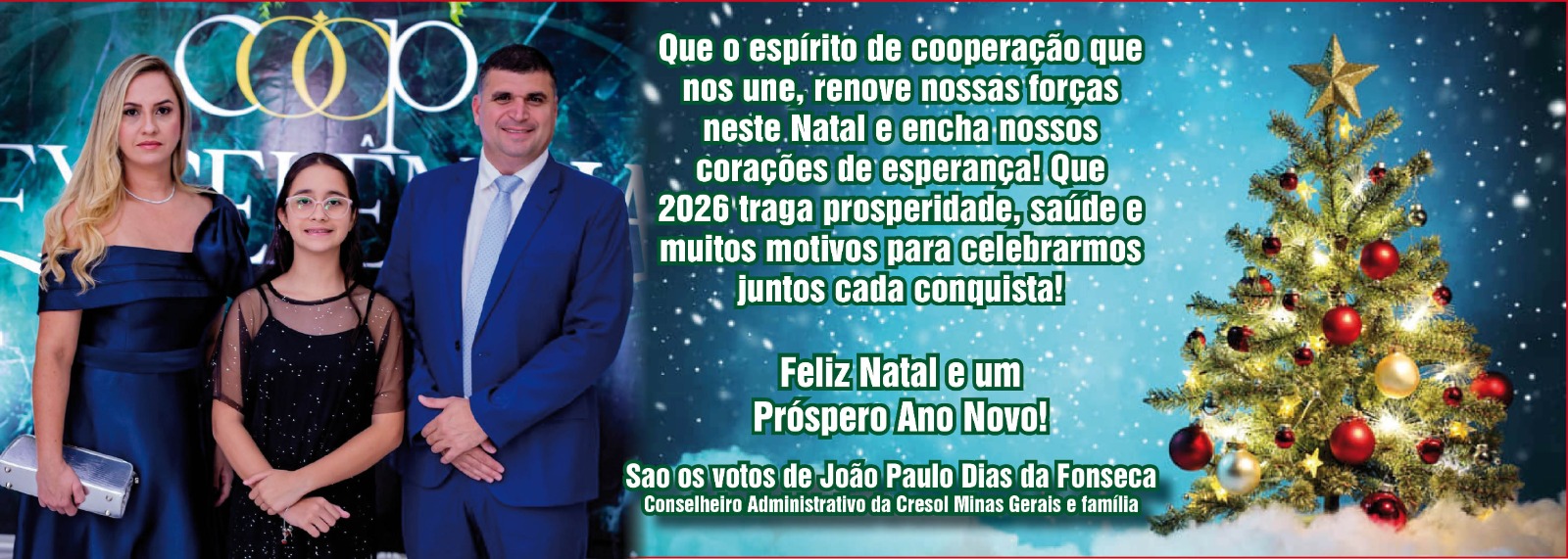 Um Feliz Natal e um Próspero Ano Novo são os votos de João Paulo Dias da Fonseca