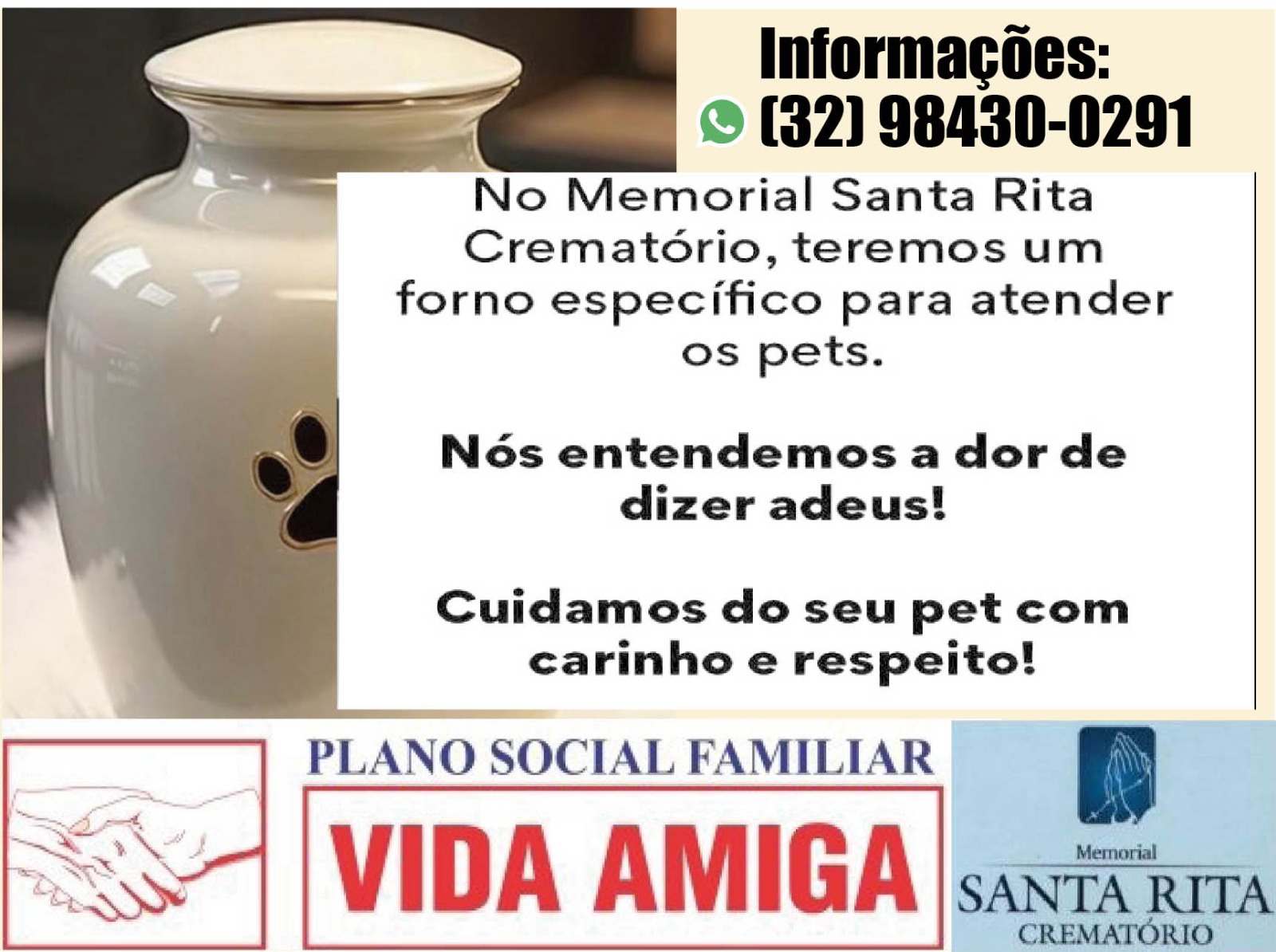 Memorial Santa Rita oferece serviço de cremação pet com cuidado e respeito