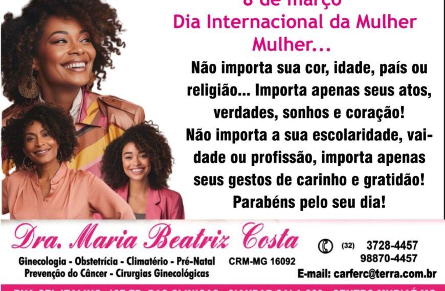 Hoje celebramos a força, a coragem e a resiliência de todas as mulheres que transformam o mundo todos os dias.